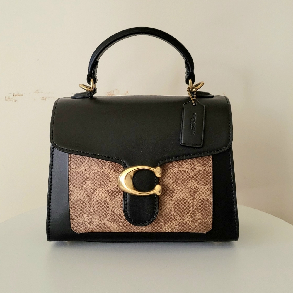 COACH TABBY TOP HANDLE 20 Tan Black 870